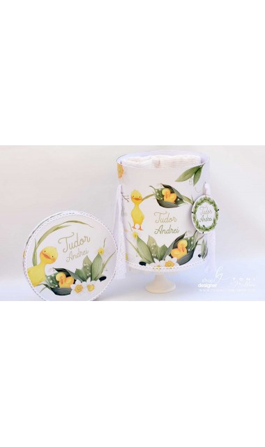 Trusou botez cu ratuste, narcise si flori de margaritar Mac Mac 10